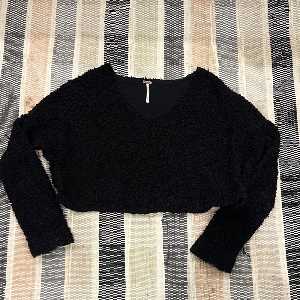 Free People Black Crop Top sweater size XS